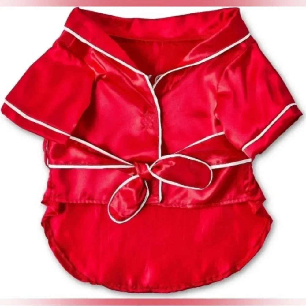 Red Silk Pet Robe Costume,‎ XOXO, Vibrant Life Clothing. Valentine's, Halloween,